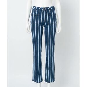 NEW KUT FROM THE KLOTH kelsey high rise ankle flare jean in indigo/white